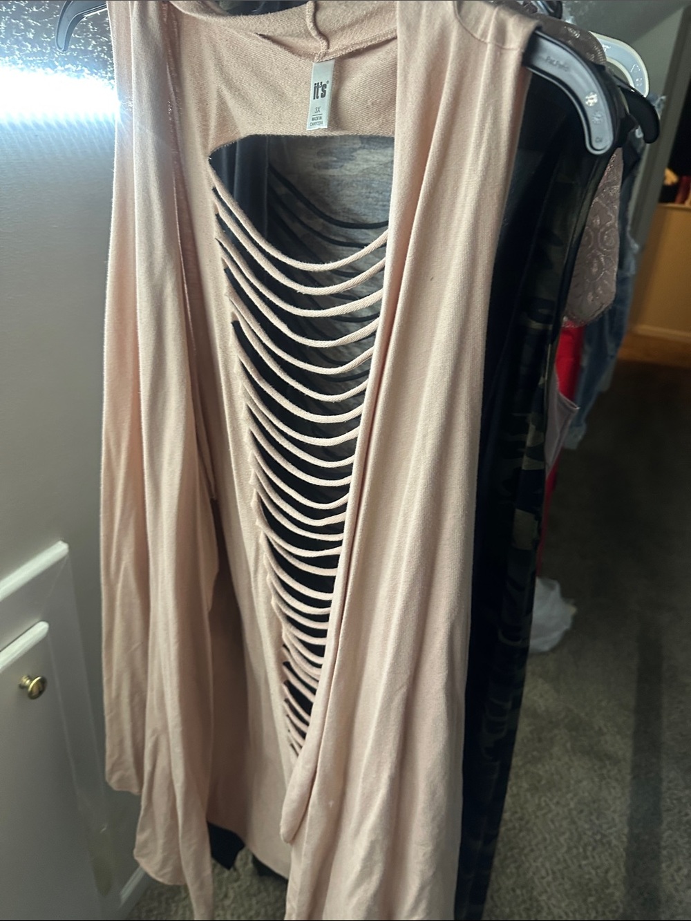 it’s Nude Pink Slashed Back Cardigan